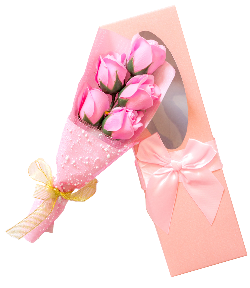 Rosenbouquet in Geschenkverpackung mit Schleife