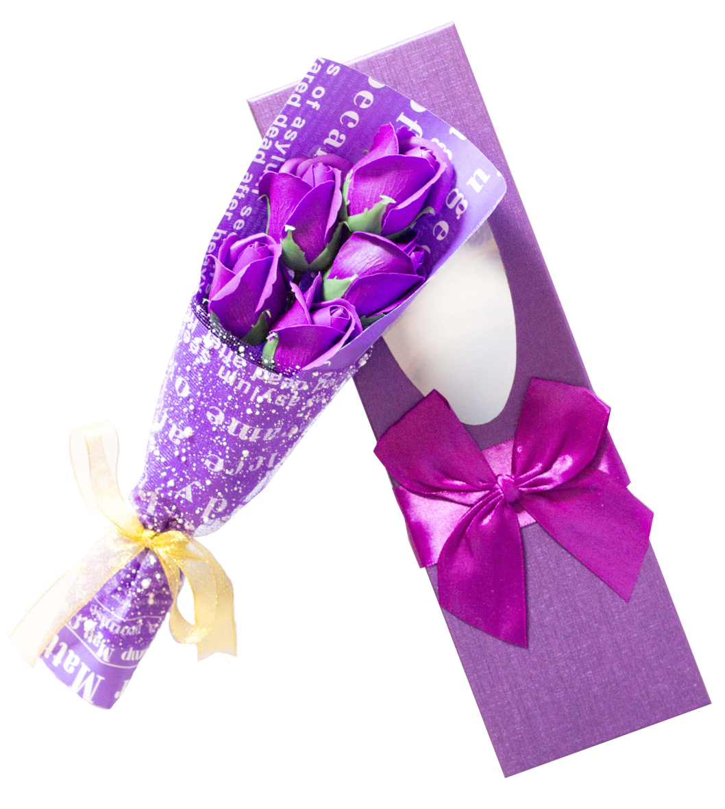Rosenbouquet in Geschenkverpackung mit Schleife